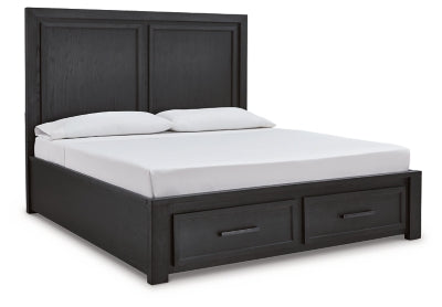 Cama King California con almacenamiento y paneles Foyland