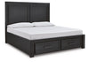 Cama King Foyland con almacenamiento y paneles