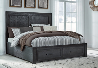 Cama King California con almacenamiento y paneles Foyland