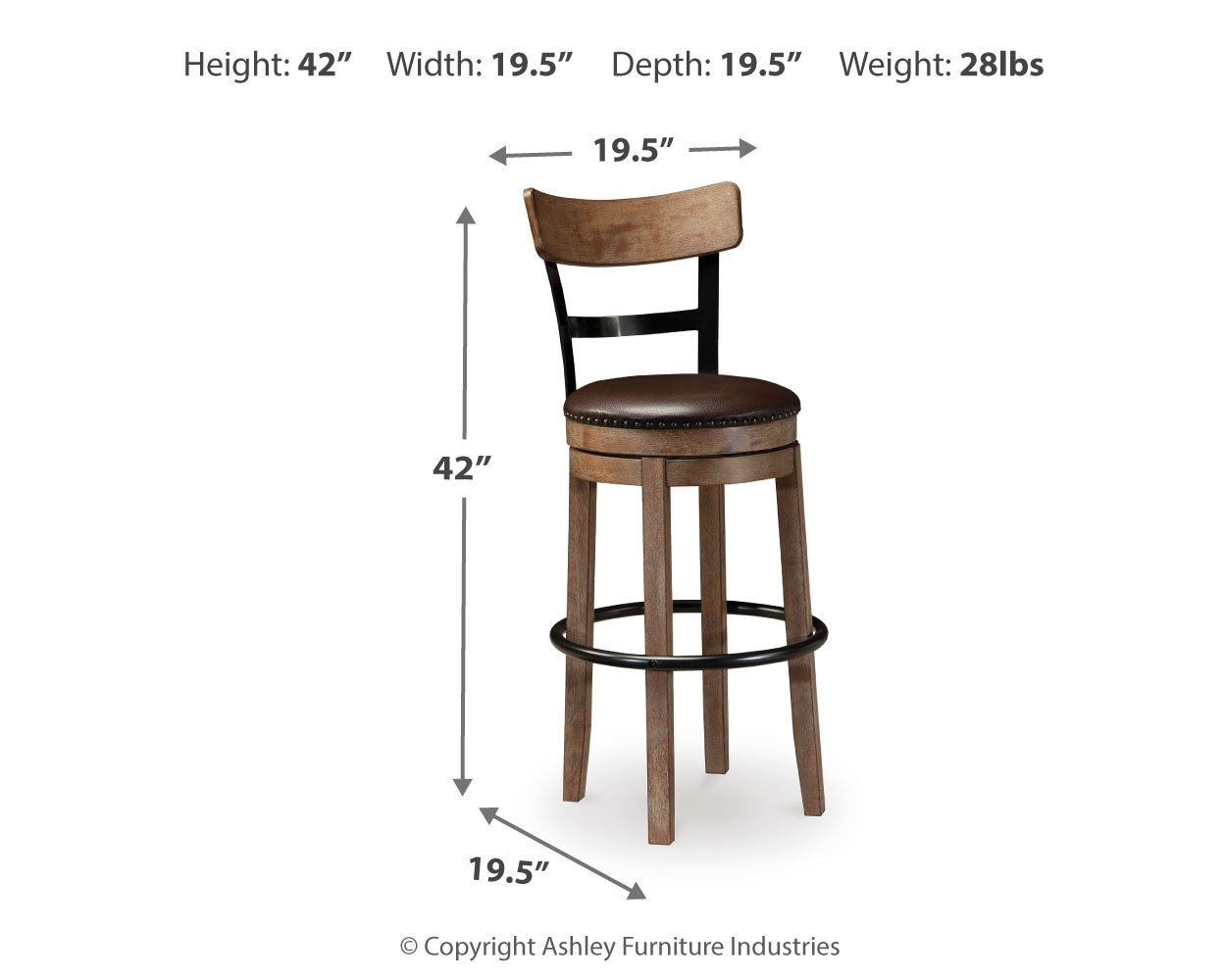 Pinnadel Bar Height Bar Stool