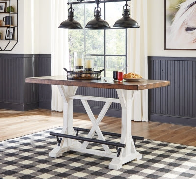 Mesa de comedor de altura de mostrador Valebeck y 4 taburetes