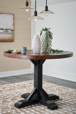 Valebeck Counter Height Table and 4 Barstools