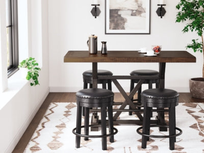 Mesa de comedor de altura de mostrador Valebeck y 4 taburetes