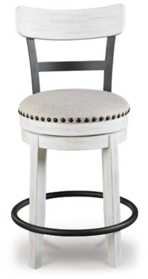 Mesa de comedor de altura de mostrador Valebeck, 4 taburetes y servidor
