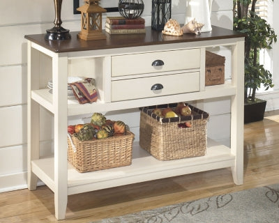 Mesa de comedor Whitesburg, 4 sillas, banco y servidor