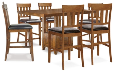 Juego de comedor de 7 piezas con altura de mostrador