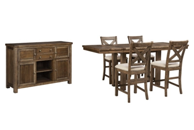 Juego de comedor de 6 piezas con altura de mostrador
