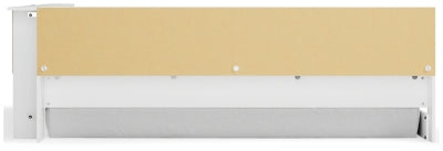 Cama con estantería completa y espacio de almacenamiento Piperton