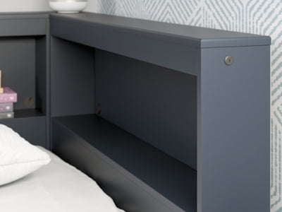 Cama con librería y almacenamiento Simmenfort Twin