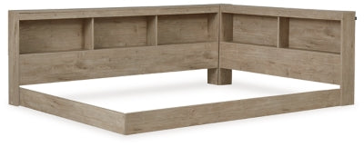 Cama con estantería de almacenamiento Oliah