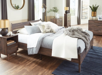 Cama Queen con plataforma y paneles Calverson