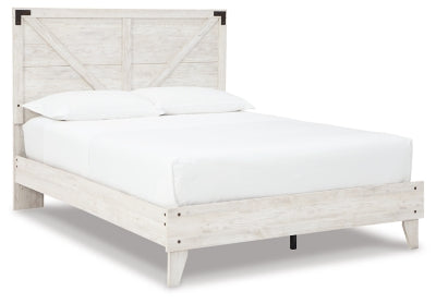 Cama de plataforma con paneles cruzados Shawburn Queen