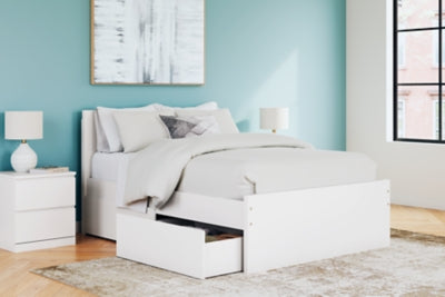 Cama de plataforma Onita con paneles completos y almacenamiento en dos lados