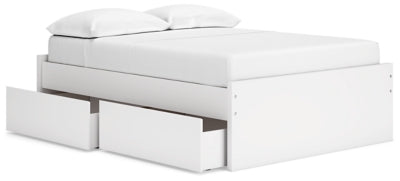 Cama de plataforma completa Onita con almacenamiento en un lado