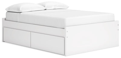 Cama de plataforma completa Onita con almacenamiento en un lado