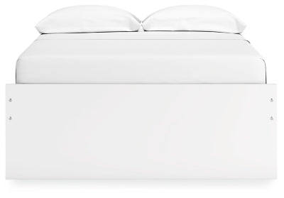 Cama de plataforma completa Onita con almacenamiento en un lado