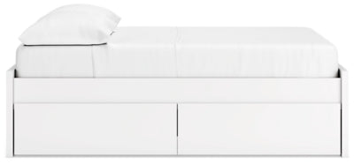 Cama de plataforma completa Onita con almacenamiento en un lado