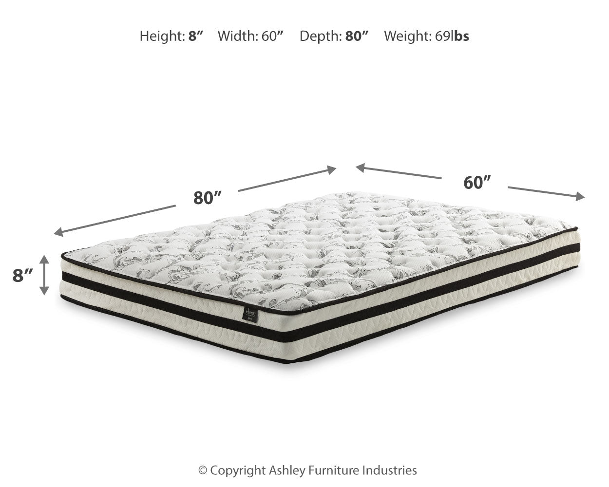 8 Inch Chime Innerspring Queen Mattress in a Box