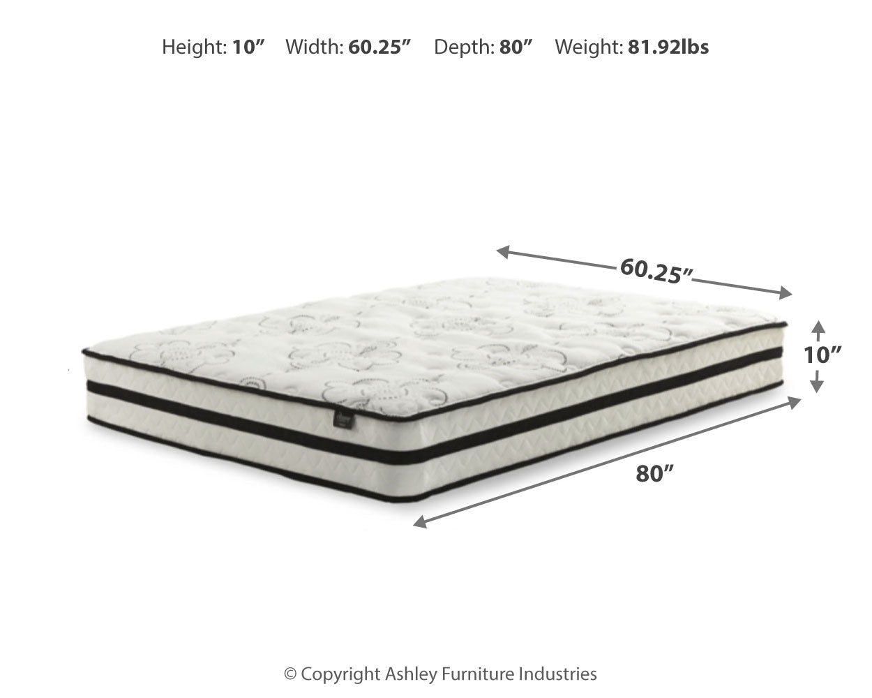 Chime 10 Inch Hybrid Twin Mattress in a Box