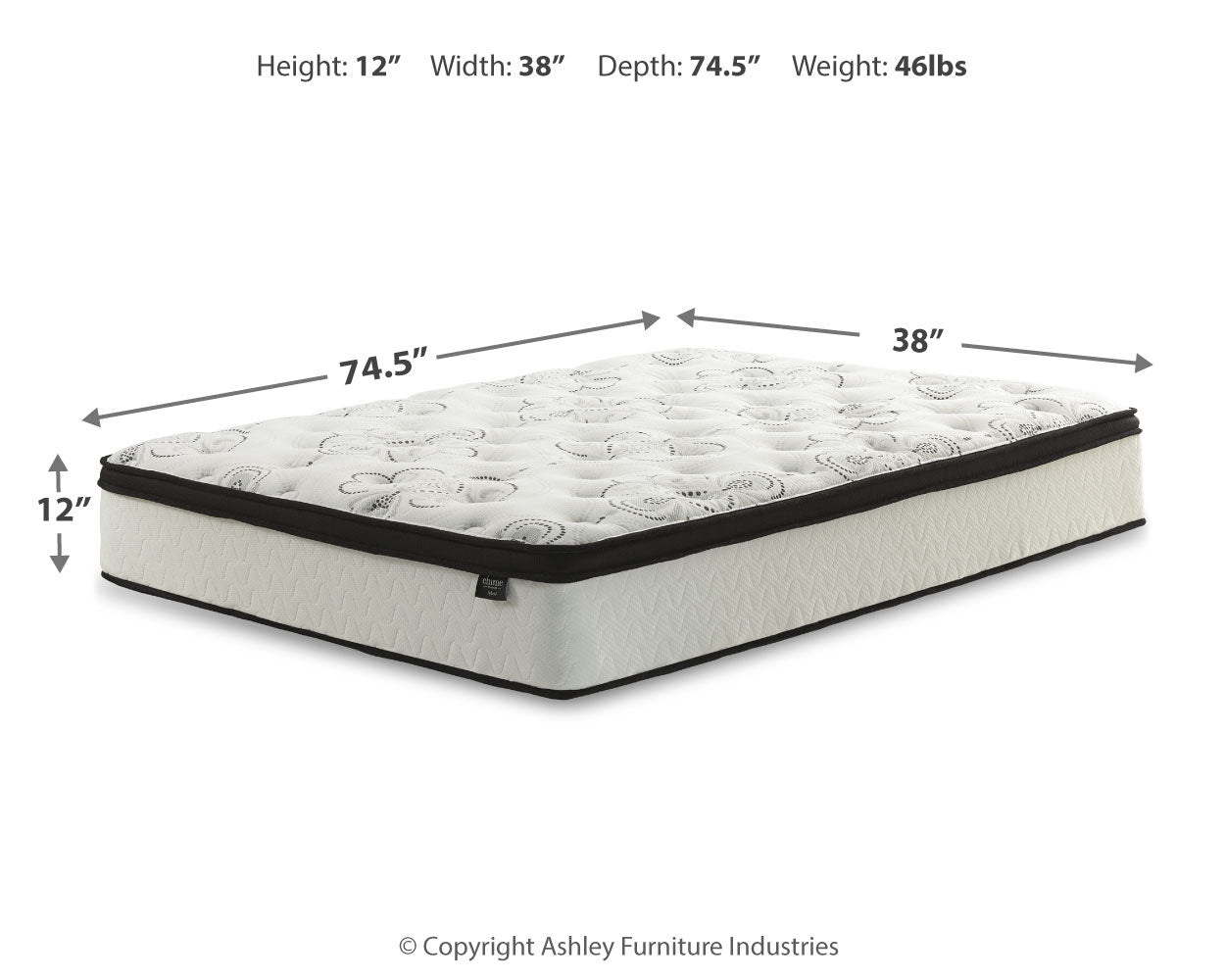 Chime 12 Inch Hybrid Twin Mattress in a Box