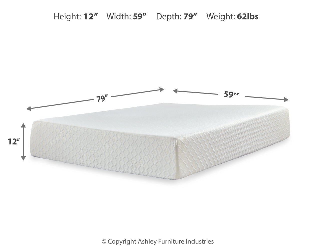 Chime 12 Inch Memory Foam Queen Mattress in a Box