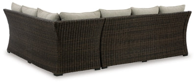 Brook Ranch Outdoor Sofa Sectional/Bench with Cushion (Set of 3)