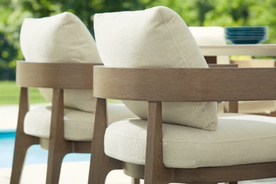 Serene Bay Outdoor Dining Arm Chair with Cushion (Set of 2)
