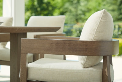 Serene Bay Outdoor Dining Arm Chair with Cushion (Set of 2)