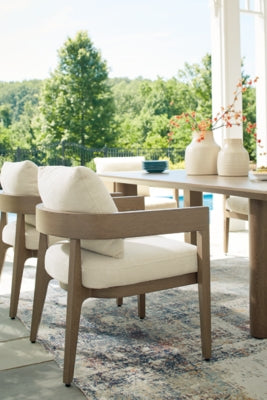 Serene Bay Outdoor Dining Arm Chair with Cushion (Set of 2)