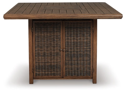 Paradise Trail Outdoor Counter Height Dining Table with 4 Barstools