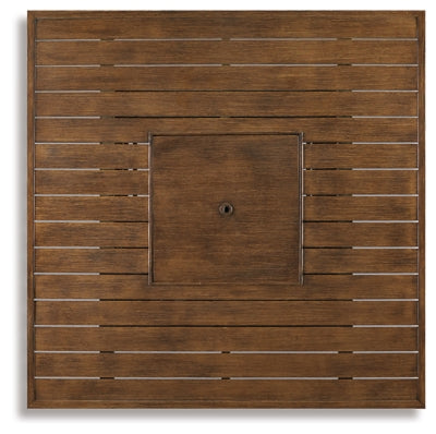 Paradise Trail Outdoor Counter Height Dining Table with 4 Barstools