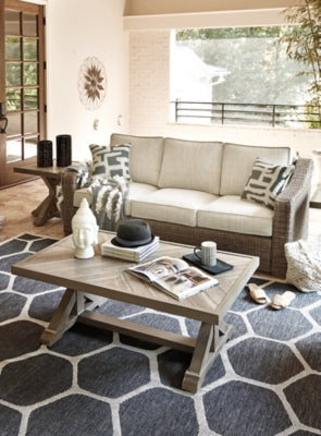 Beachcroft Nuvella Sofa with Coffee and End Table