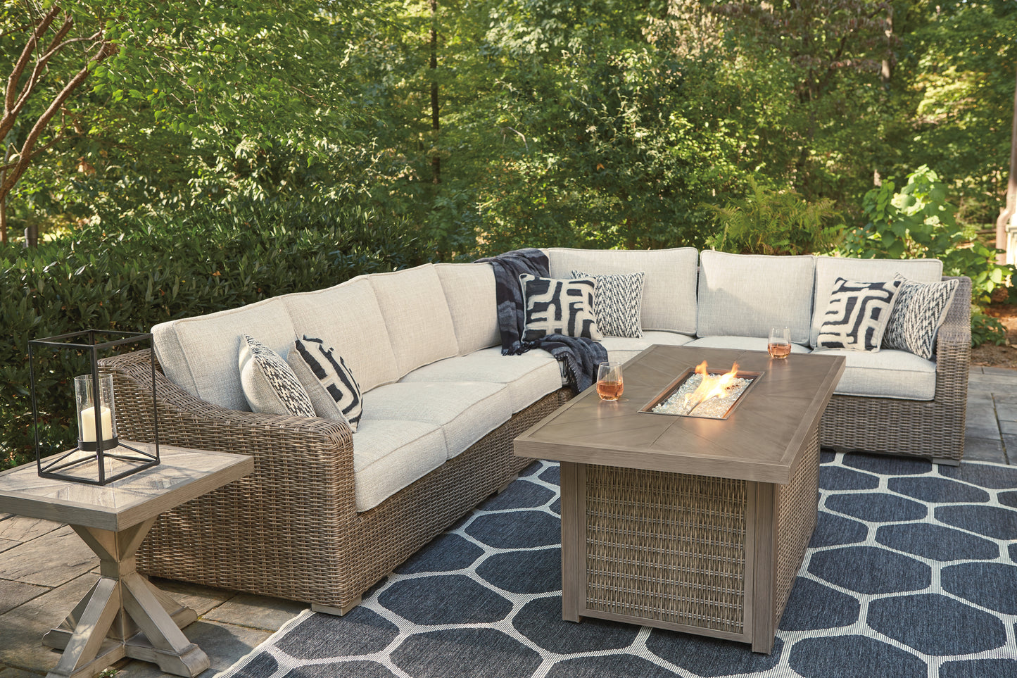 Conjunto de asientos para exterior de 4 piezas Beachcroft