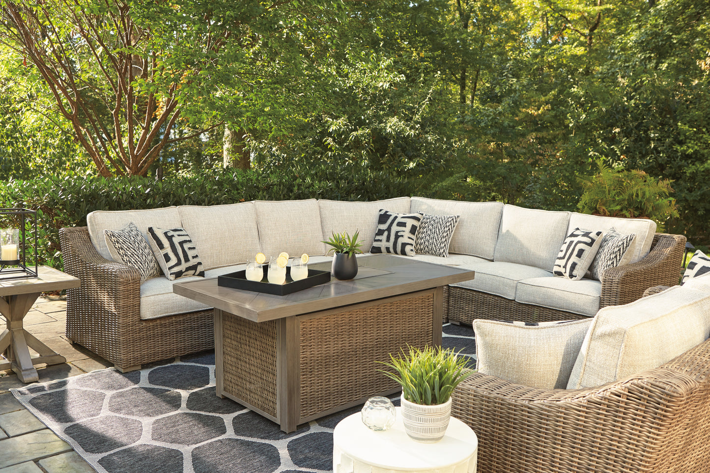 Conjunto de asientos para exterior de 4 piezas Beachcroft