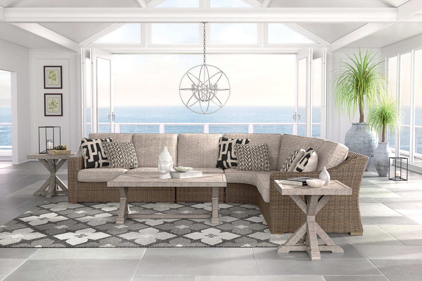 Conjunto de asientos para exterior de 4 piezas Beachcroft
