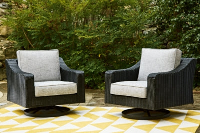 Sillón giratorio de exterior Beachcroft con cojín