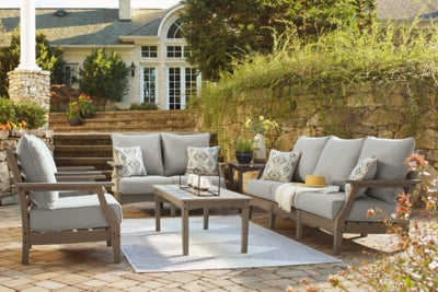 Conjunto de sofá y loveseat para exterior de 6 piezas