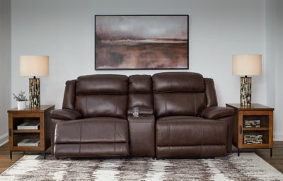 Loveseat reclinable eléctrico de dos piezas VonKurt con consola