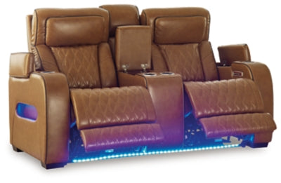 Sofá de dos plazas reclinable eléctrico Boyington con consola