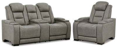 Loveseat y sillón reclinable eléctrico Man-Den