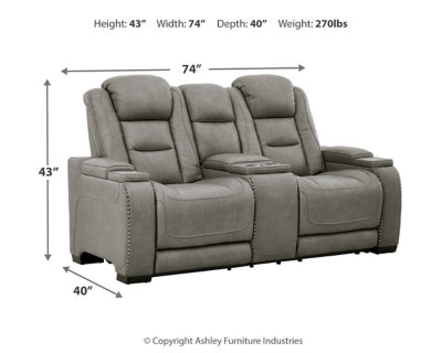 The Man-Den Power Reclining Loveseat with Console