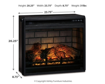 Centro de entretenimiento Willowton de 4 piezas con chimenea eléctrica