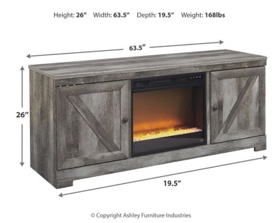 Mueble para TV Wynnlow de 63" con chimenea eléctrica