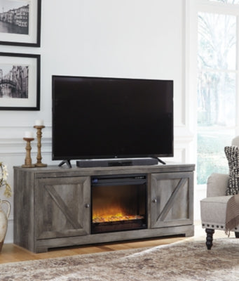 Mueble para TV Wynnlow de 63" con chimenea eléctrica