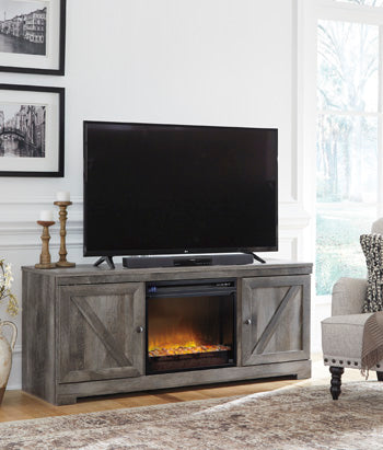 Mueble para TV Wynnlow de 63" con chimenea eléctrica