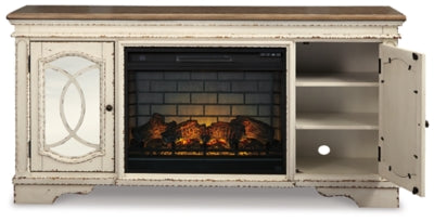 Mueble para TV Realyn de 74" con chimenea eléctrica