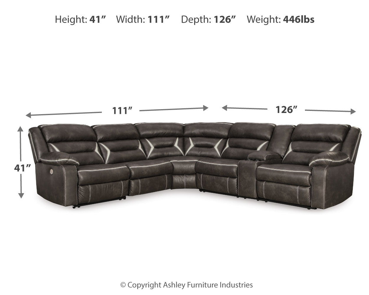 Kincord 4-Piece Power Reclining Sectional
