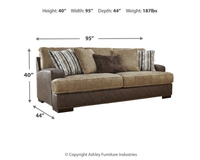 Sofá, loveseat, sillón extragrande y otomana Alesbury