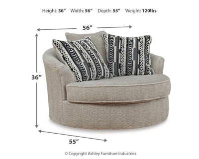 Calnita Oversized Swivel Chair and Ottoman