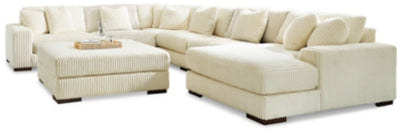 Seccional Lindyn de 6 piezas con chaise longue y otomana